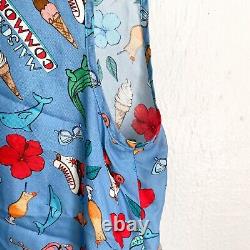 Maison Common Silk Whimsical Sleeveless Blouse Size 42 L Ice Cream Novelty Print