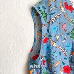 Maison Common Silk Whimsical Sleeveless Blouse Size 42 L Ice Cream Novelty Print
