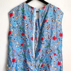 Maison Common Silk Whimsical Sleeveless Blouse Size 42 L Ice Cream Novelty Print