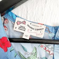 Maison Common Silk Whimsical Sleeveless Blouse Size 42 L Ice Cream Novelty Print