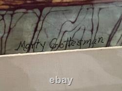 Marty Gottesman Large Batik Art Afternoon Ice Cream Parlor, Signed, Framed