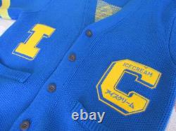 Men's Ice Cream Blue Varsity Cardigan Letterman Size XL Awesome Condition