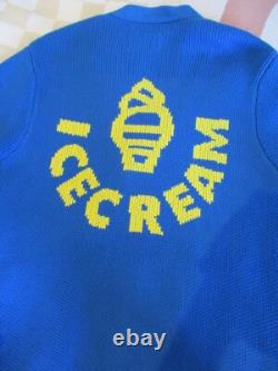 Men's Ice Cream Blue Varsity Cardigan Letterman Size XL Awesome Condition