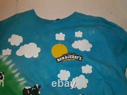 Men's Vintage Ben & Jerry's Euphoria Ice Cream Dairy Cows Tie-Dye Shirt 22 X 26