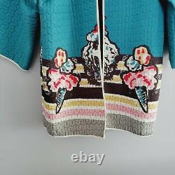 Michael Vollbracht Very Vollbracht Ice Cream RARE Quilted Kimono Women's Size L