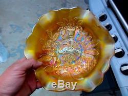 Millersburg Marigold Large Peacock Ice Cream Ruffled Bowl On The Nicer End