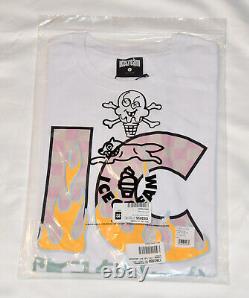 NEW! Ice Cream Flame On Shirt (White) Large L Fast Shipping! (Yellow Pink)
