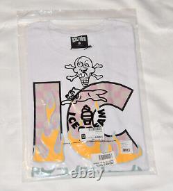 NEW! Ice Cream Flame On Shirt (White) Large L Fast Shipping! (Yellow Pink)