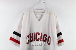 NOS Vintage 90s Mens XL Chicago Bulls Basketball Spell Out Hockey Jersey White