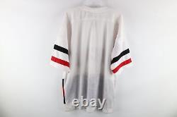 NOS Vintage 90s Mens XL Chicago Bulls Basketball Spell Out Hockey Jersey White