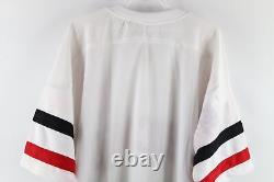 NOS Vintage 90s Mens XL Chicago Bulls Basketball Spell Out Hockey Jersey White