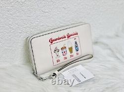 NWT Coach CU382 Long Zip Around Wallet Boardwalk Graphic w Ice Cream Print Chalk