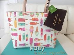 NWT Kate Spade Flavor of the Month Ice Cream Francis Tote Bag with Popsicles