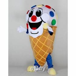 New Ice Cream Shop Cone Mascot Costume Restaurant Sale Adult Suit Express Gift