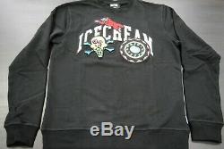 New Men's Icecream 491-7307 Cunningham Crewneck Sweat Shirt Black