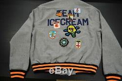 New Men's Icecream 491-9401 Copper Varsity Jacket Heather Grey