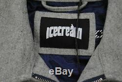 New Men's Icecream 491-9401 Copper Varsity Jacket Heather Grey