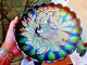 Northwood Amethyst Large 10 Peacock And Urn Ice Cream Shaped Bowl