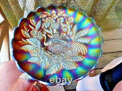 Northwood Amethyst Large 10 Peacock And Urn Ice Cream Shaped Bowl