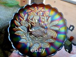 Northwood Amethyst Large 10 Peacock And Urn Ice Cream Shaped Bowl