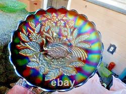Northwood Amethyst Large 10 Peacock And Urn Ice Cream Shaped Bowl