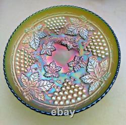 Northwood Large 10 1/2 ice cream shape Master Bowl In Green-Carnival Glass