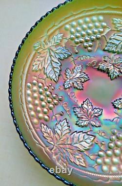 Northwood Large 10 1/2 ice cream shape Master Bowl In Green-Carnival Glass
