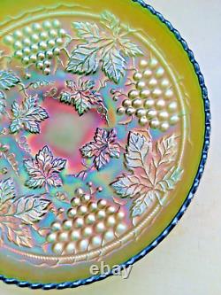 Northwood Large 10 1/2 ice cream shape Master Bowl In Green-Carnival Glass