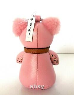 Nwt Coach F26574 Pink Ice Cream Sundae Bear Charm Key Chain