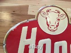 Original Rare Large Hood Dairy Sign Milk Ice Cream Embossed 30 X 25 Cow