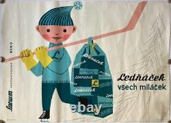 Original Vintage Poster ICE CREAM LEDNACEK CREAM CZECHOSLOVAKIA 1961