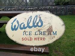 Original Vintage Walls / Wall's Ice Cream Sign, Metal, Large, Fabulous Patina