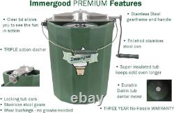 PREMIUM Large 8 Qt. Immergood Ice Cream Maker Stainless Steel Hand Crank