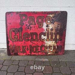 Page Glencliff Milk. Ice Cream DST Original Sign Large 28x 38 America Art