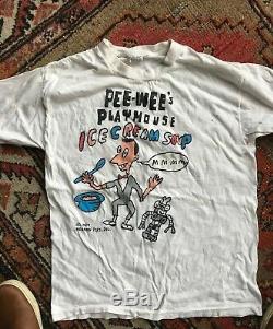 Pee Wee Herman T Shirt Playhouse Ice Cream Soup 1987 Stanley DeSantis Large Used