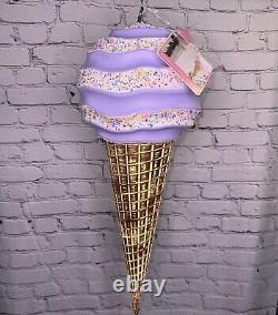 Peppermint Square Large Indoor Outdoor Purple Ice Cream Cone Decoration