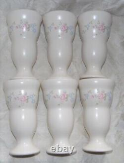 Pfaltzgraff Tea Rose (Rare -Retired Vintage) 6 Large Ice Cream Sunday Servers