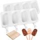 Popsicle Silicone Molds Set, 2 PCS Ice Cream Molds with 50 Wooden Sticks for