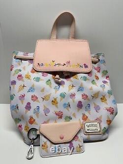 Pre-owned Loungefly Pastel Pokemon Ice Cream Backpack And Coin Purse Rare Htf