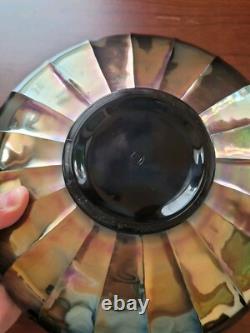 Pretty Purple Northwood Carnival Glass Peacock & Urn Large Ice Cream Bowl
