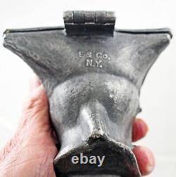 RARE ANTIQUE PEWTER ICE CREAM or CHOCOLATE MOLD Colonial Figure