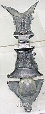 RARE ANTIQUE PEWTER ICE CREAM or CHOCOLATE MOLD Father Knickerbocker