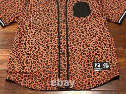 RARE Mens Billionaire Boys Club Orange Black Cheetah Print #4 Astronaut Jersey L