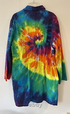 Rare Ben & Jerry's Fanatic Tie Dye Lab Coat Colorful Summer Vibes Ice Cream