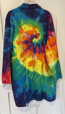 Rare Ben & Jerry's Fanatic Tie Dye Lab Coat Colorful Summer Vibes Ice Cream
