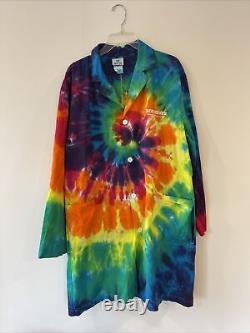 Rare Ben & Jerry's Fanatic Tie Dye Lab Coat Colorful Summer Vibes Ice Cream