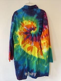 Rare Ben & Jerry's Fanatic Tie Dye Lab Coat Colorful Summer Vibes Ice Cream