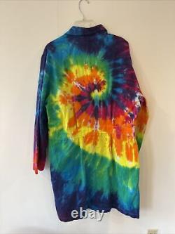 Rare Ben & Jerry's Fanatic Tie Dye Lab Coat Colorful Summer Vibes Ice Cream