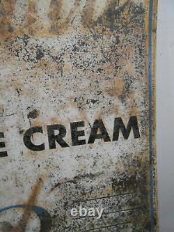 Rare Dallaire Large 40 X 30 Quebec Ice Cream Store Tin Sign Woman Graphics