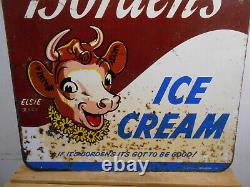 Rare Early Borden's Ice Cream Large 30 X 30 D/s Metal Sign Elsie Graphics